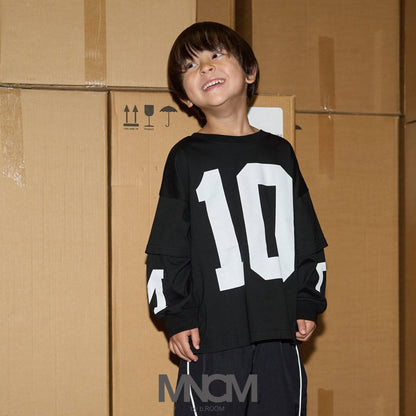 【MNCM】【正反兩穿】【舒適天竺棉】印花疊穿寬鬆T恤