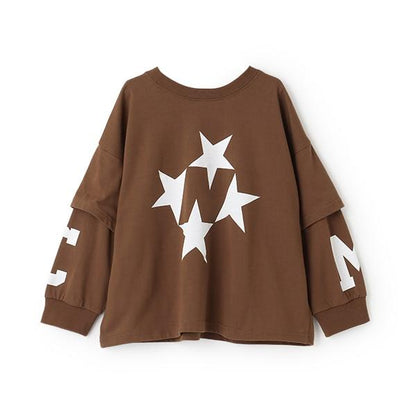 【MNCM】【正反兩穿】【舒適天竺棉】印花疊穿寬鬆T恤