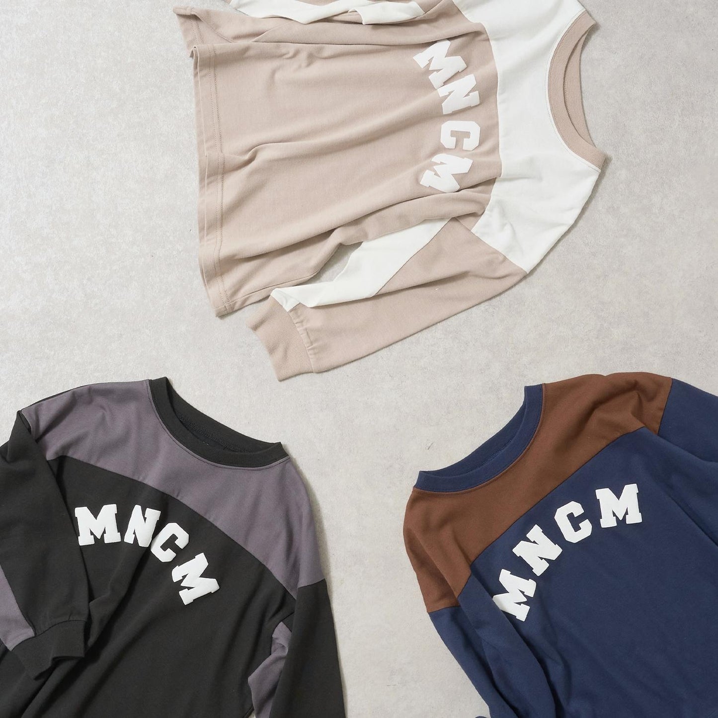 【MNCM】【舒適天竺棉】拼色寬鬆T恤