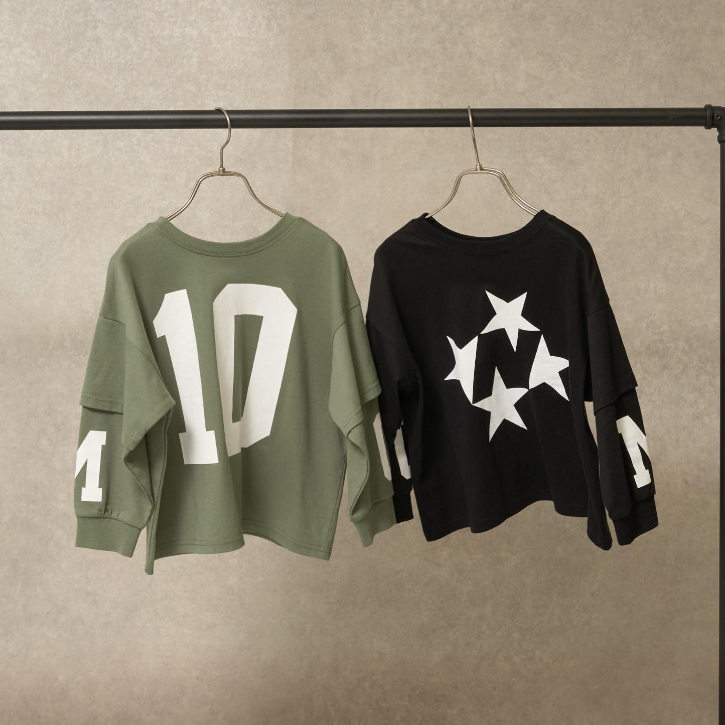 【MNCM】【正反兩穿】【舒適天竺棉】印花疊穿寬鬆T恤