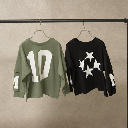 【MNCM】【正反兩穿】【舒適天竺棉】印花疊穿寬鬆T恤