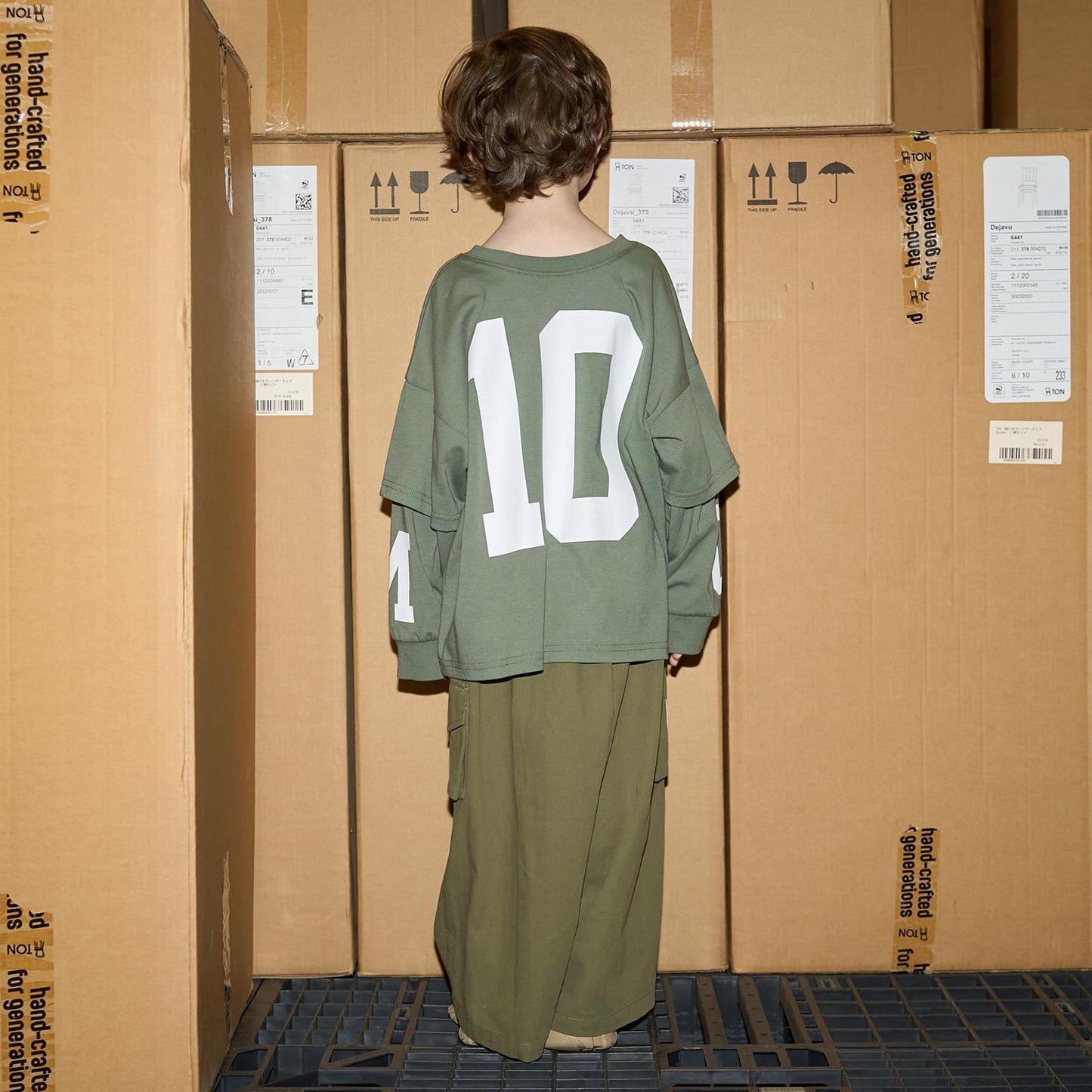 【MNCM】【正反兩穿】【舒適天竺棉】印花疊穿寬鬆T恤