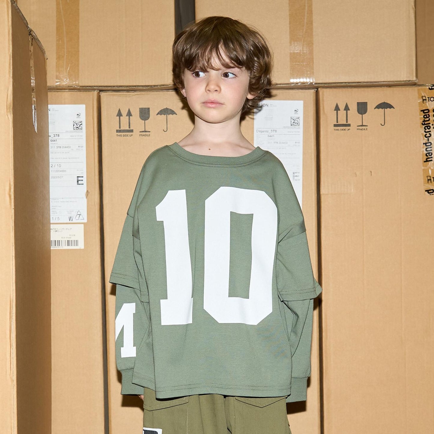 【MNCM】【正反兩穿】【舒適天竺棉】印花疊穿寬鬆T恤