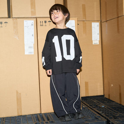 【MNCM】【正反兩穿】【舒適天竺棉】印花疊穿寬鬆T恤