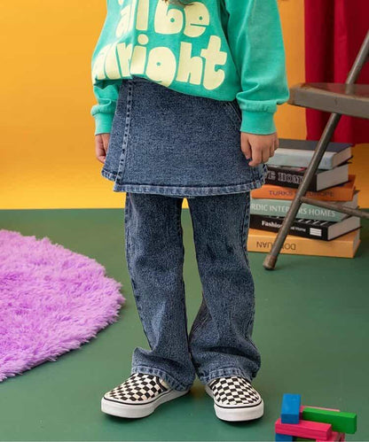 I'm Jelly！化學水洗牛仔裙褲套裝 10分長度