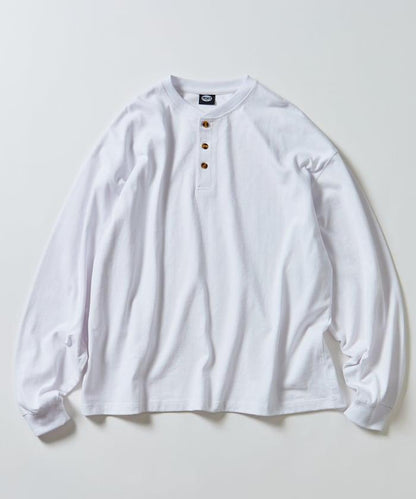 9盎司重磅寬鬆版型亨利領長袖T恤/重磅/長袖T恤