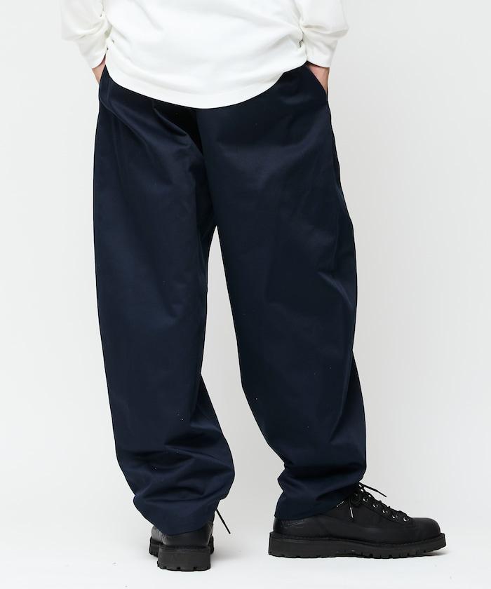 寬鬆版型斜紋打褶錐形褲