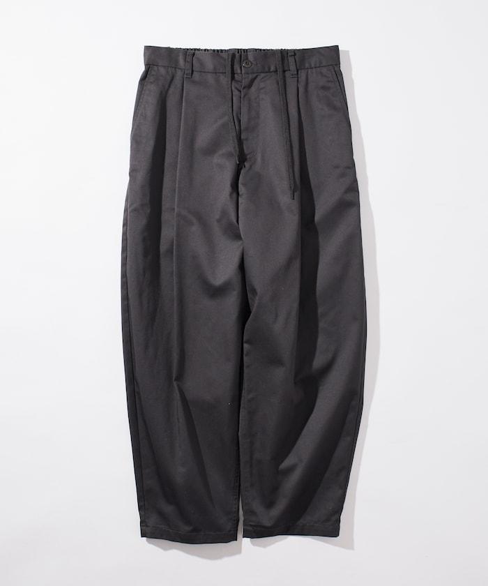 寬鬆版型斜紋打褶錐形褲