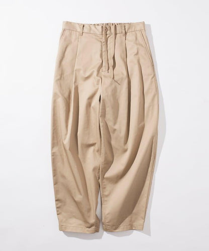 寬鬆版型斜紋打褶錐形褲