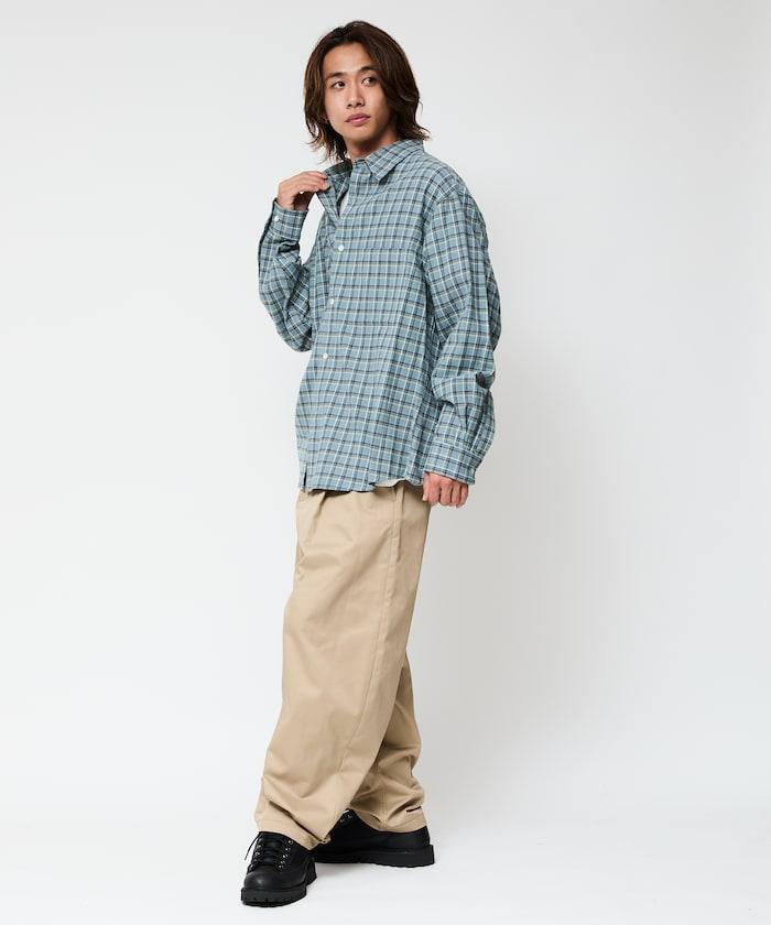 寬鬆版型斜紋打褶錐形褲