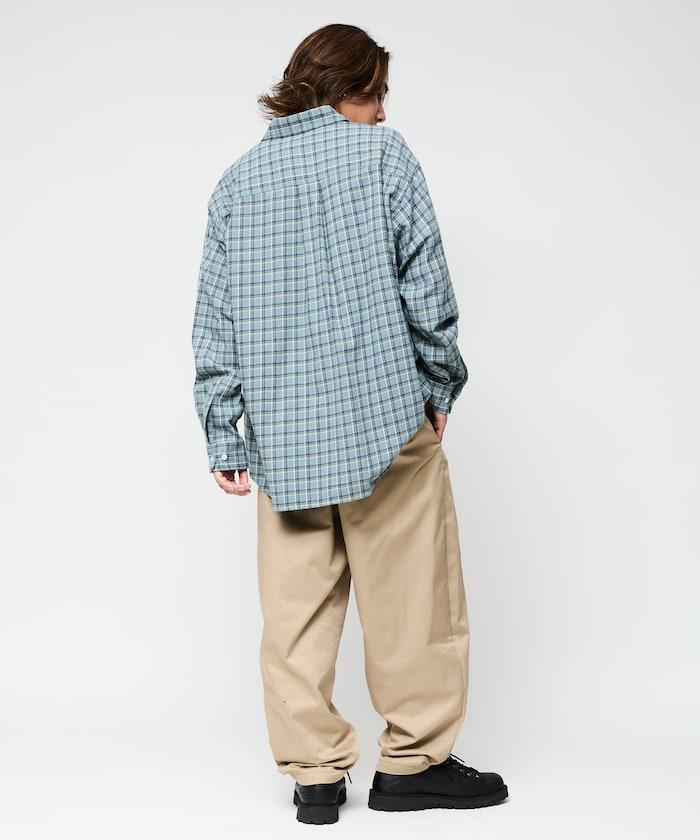 寬鬆版型斜紋打褶錐形褲