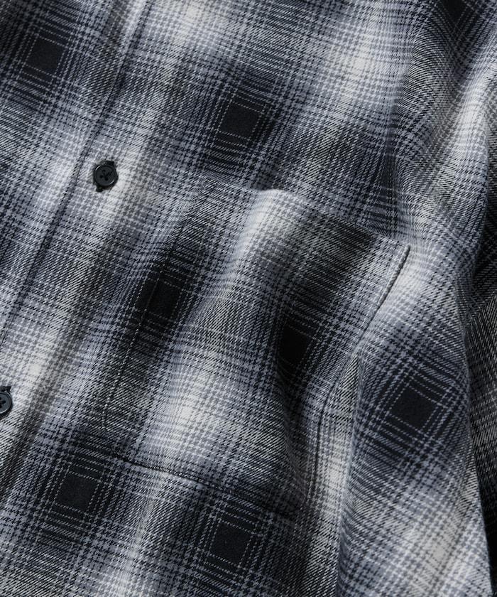 寬鬆版型漸變格紋法蘭絨襯衫