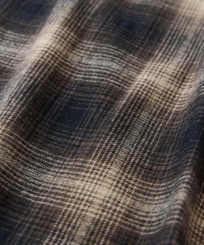 寬鬆版型漸變格紋法蘭絨襯衫