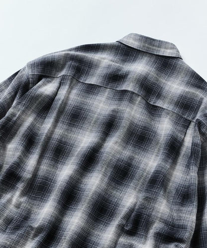 寬鬆版型漸變格紋法蘭絨襯衫