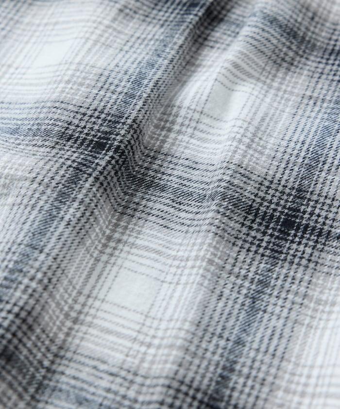 寬鬆版型漸變格紋法蘭絨襯衫