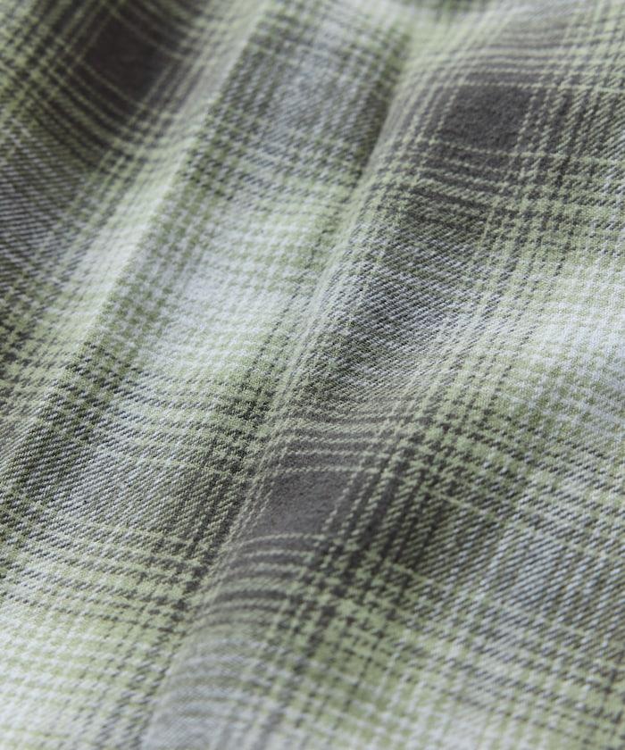 寬鬆版型漸變格紋法蘭絨襯衫
