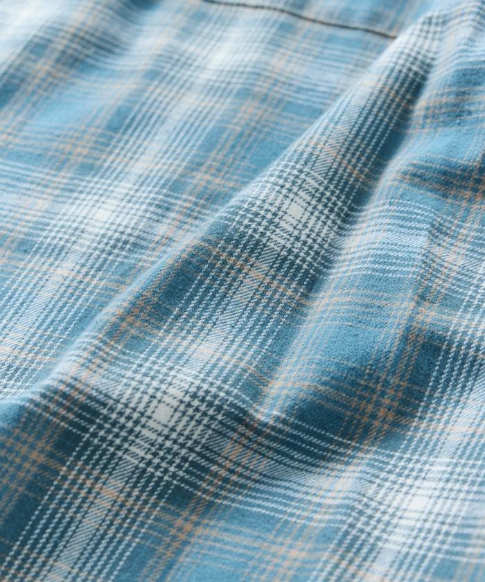 寬鬆版型漸變格紋法蘭絨襯衫