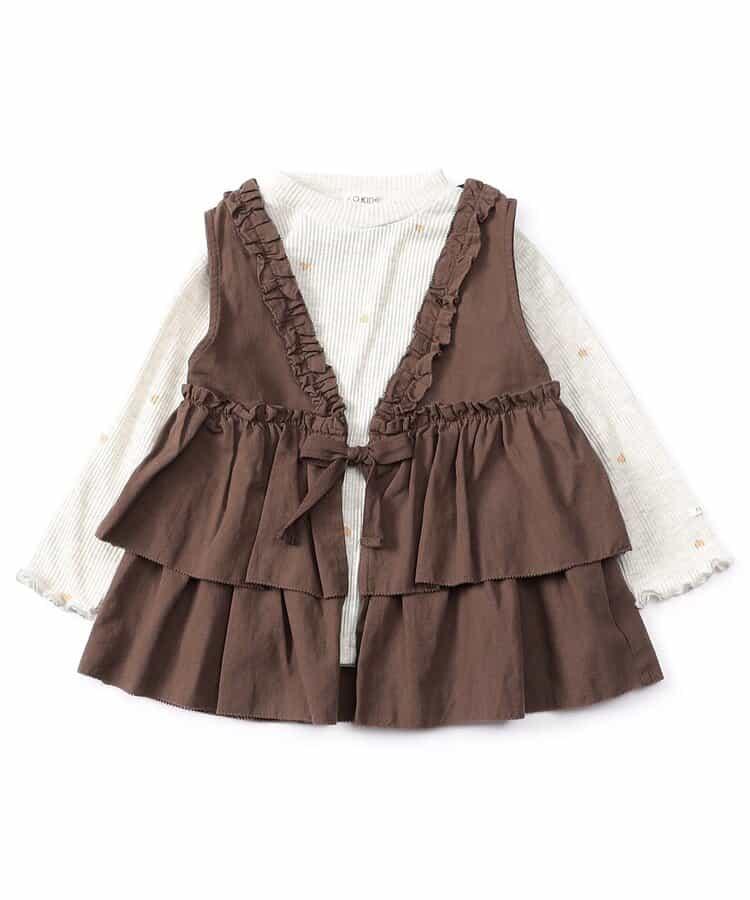 女童馬甲×長袖T恤套裝