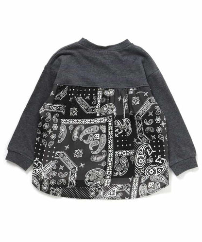 異材質拼接套頭衫