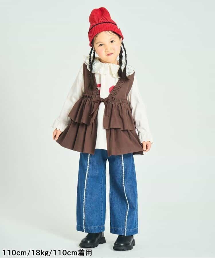 女童馬甲×長袖T恤套裝