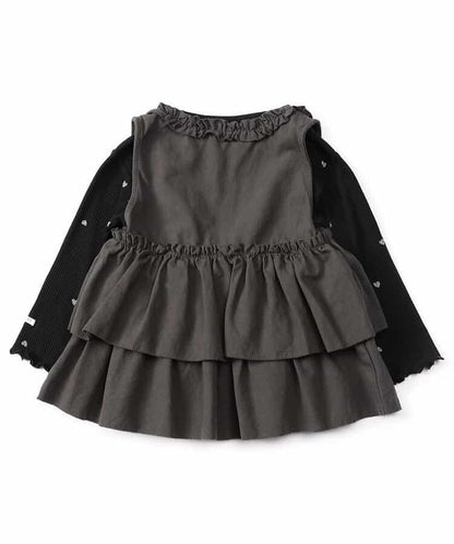 女童馬甲×長袖T恤套裝