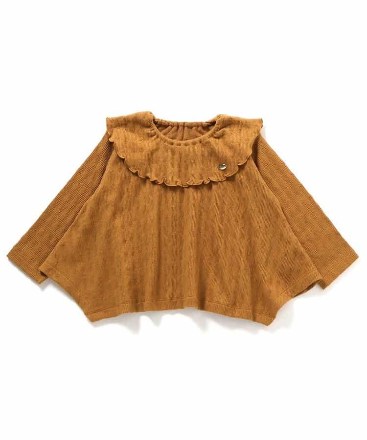 荷葉邊領拼接下襬T恤