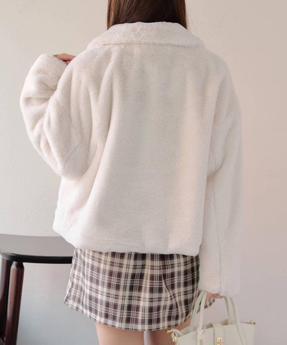 【RMAF】亮片紐扣仿毛外套