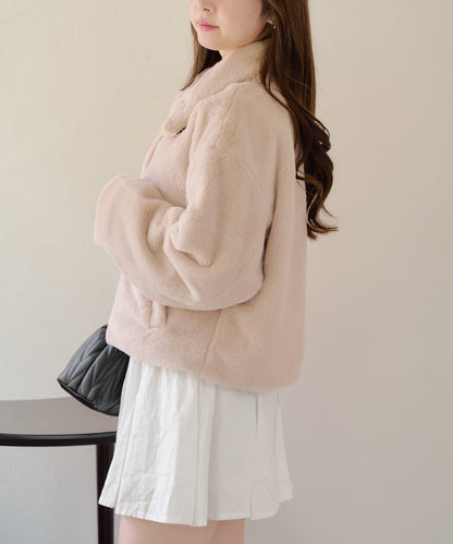 【RMAF】亮片紐扣仿毛外套