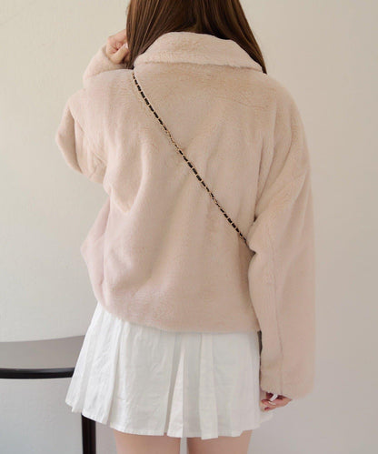 【RMAF】亮片紐扣仿毛外套