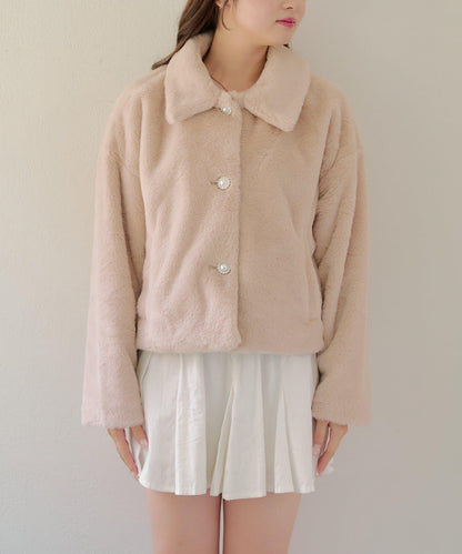 【RMAF】亮片紐扣仿毛外套