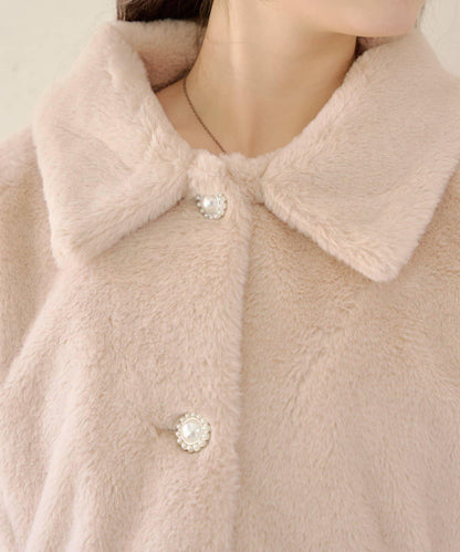 【RMAF】亮片紐扣仿毛外套