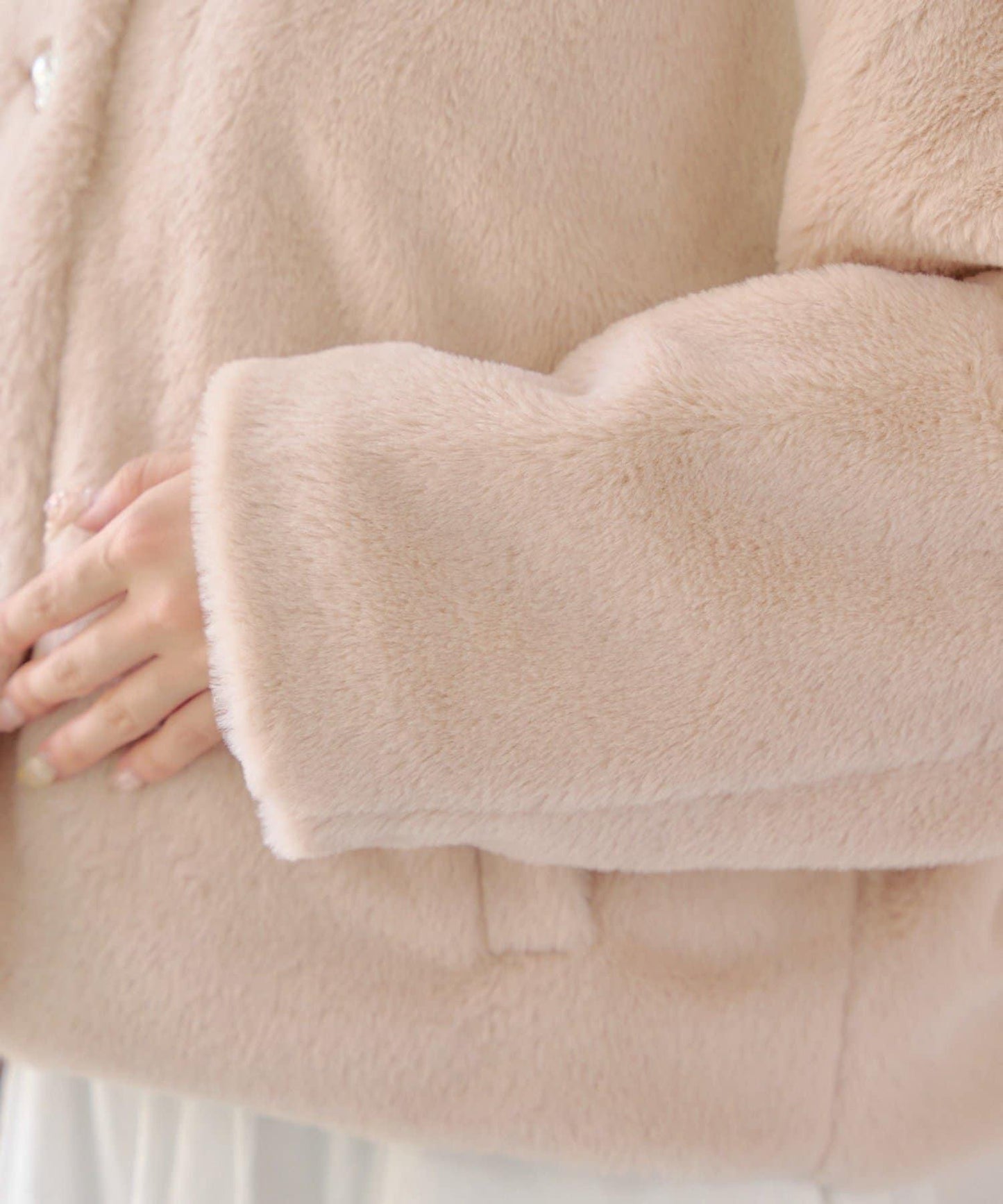 【RMAF】亮片紐扣仿毛外套