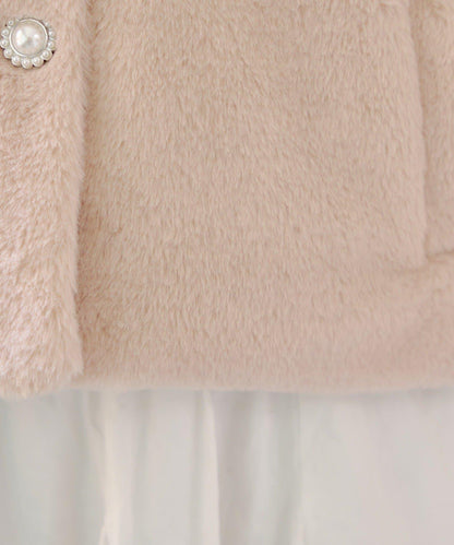 【RMAF】亮片紐扣仿毛外套