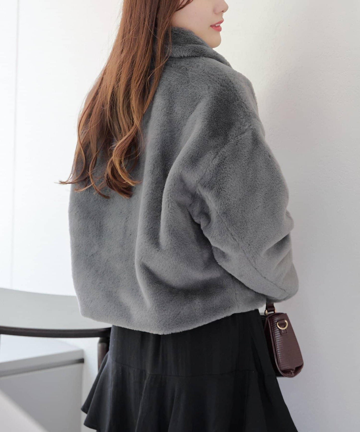 【RMAF】亮片紐扣仿毛外套