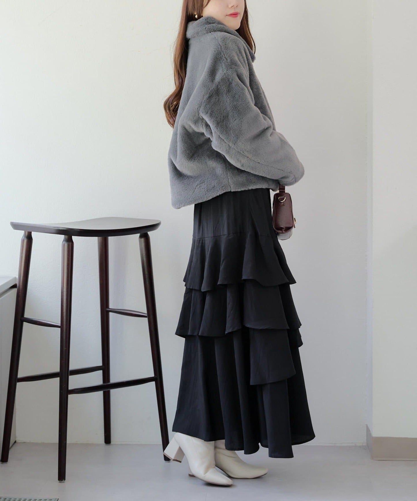 【RMAF】亮片紐扣仿毛外套