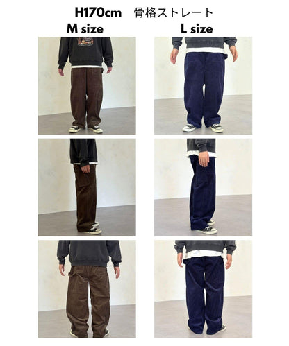 燈芯絨彎曲工裝褲