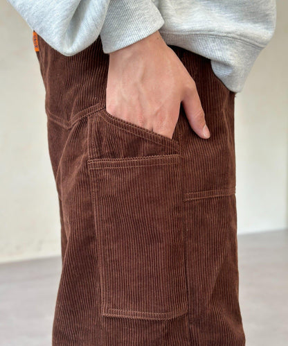 燈芯絨彎曲工裝褲