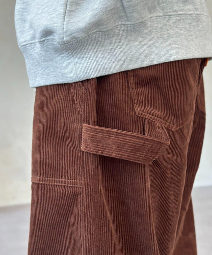 燈芯絨彎曲工裝褲