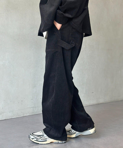 燈芯絨彎曲工裝褲