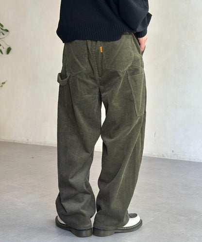 燈芯絨彎曲工裝褲