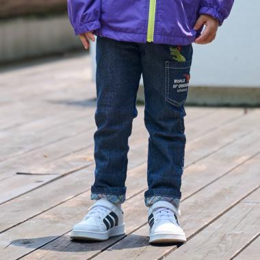 恐龍圖案長款直筒褲