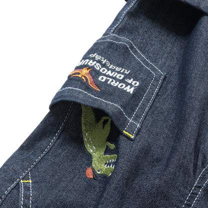 恐龍圖案長款直筒褲