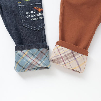 恐龍圖案長款直筒褲