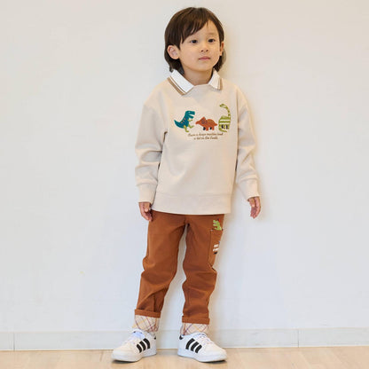 恐龍圖案長款直筒褲