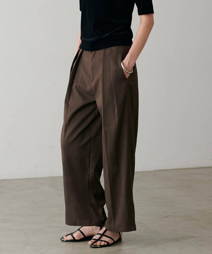 褶皺長款西裝褲