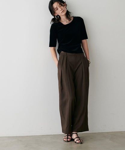 褶皺長款西裝褲