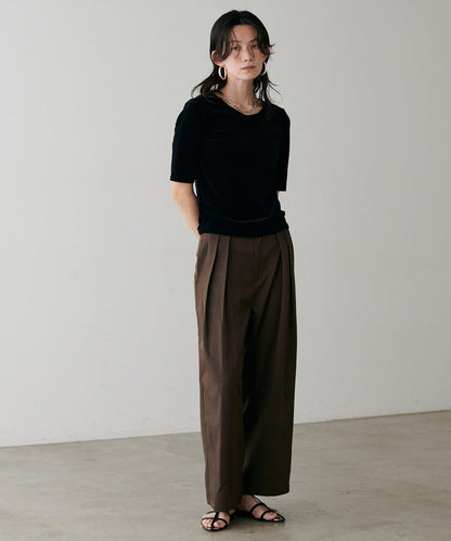 褶皺長款西裝褲