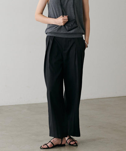 褶皺長款西裝褲