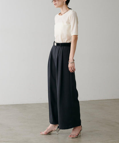 褶皺長款西裝褲