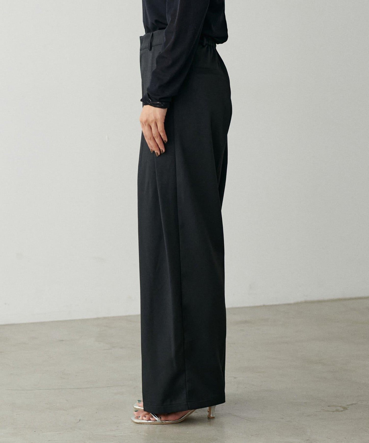 褶皺長款西裝褲